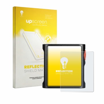 Vorderseite einer Produktverpackung mit dem Markenlogo upscreen. Daneben ist das Gerät Shanling M0 Pura mit dem zugehörigen Di