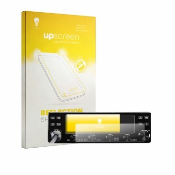 Face avant d’un emballage produit avec le logo de la marque upscreen. À côté, l’appareil Midland 8001 Pro est représenté avec 