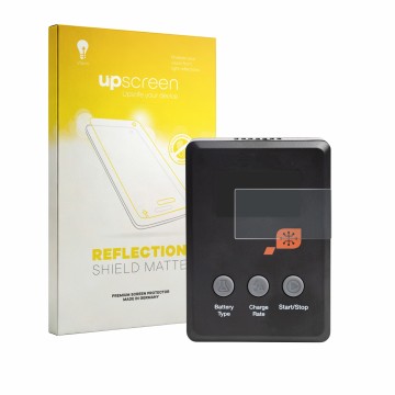 Parte frontal de un envase de producto con el logotipo de la marca upscreen. Al lado se muestra el dispositivo Spektrum Smart 