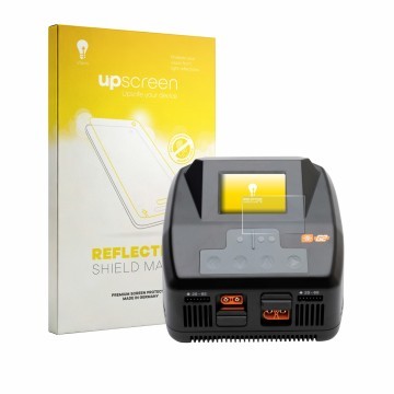 Parte frontal de un envase de producto con el logotipo de la marca upscreen. Al lado se muestra el dispositivo Spektrum Smart 