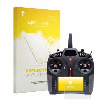 Face avant d’un emballage produit avec le logo de la marque upscreen. À côté, l’appareil Spektrum iX14 Plus est représenté ave
