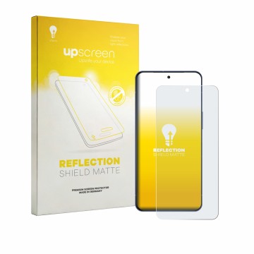 Face avant d’un emballage produit avec le logo de la marque upscreen. À côté, l’appareil Sharp Aquos R11 est représenté avec l