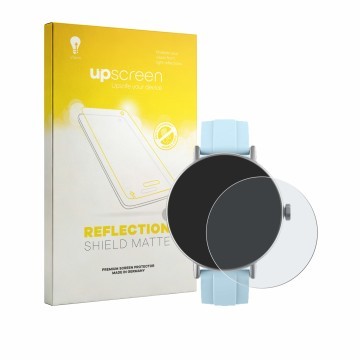 Parte frontal de un envase de producto con el logotipo de la marca upscreen. Al lado se muestra el dispositivo Gydom DR05 con 