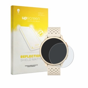 Parte frontal de un envase de producto con el logotipo de la marca upscreen. Al lado se muestra el dispositivo Quican AR-02 co
