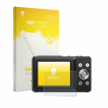 Vorderseite einer Produktverpackung mit dem Markenlogo upscreen. Daneben ist das Gerät IXNAIQY Vlogging Camera for Kids mit de