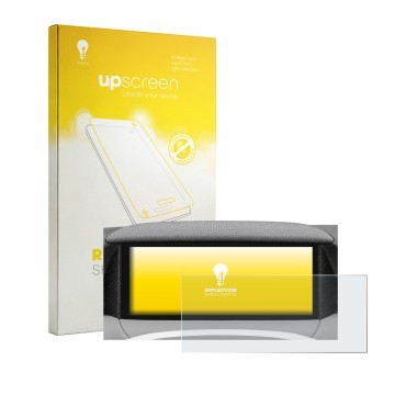 Parte frontal de un envase de producto con el logotipo de la marca upscreen. Al lado se muestra el dispositivo MG S5 EV ZS3E 2