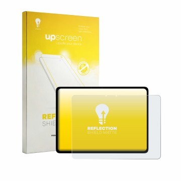 Face avant d’un emballage produit avec le logo de la marque upscreen. À côté, l’appareil Vivo iQOO Pad 5c est représenté avec 