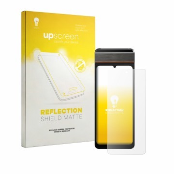 Front side of a product packaging with the brand logo upscreen. Next to it is the device Sunmi V3e shown with the correspondin