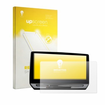 Vorderseite einer Produktverpackung mit dem Markenlogo upscreen. Daneben ist das Gerät Cupra Born 2026 Infotainment System 12.
