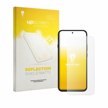 Vorderseite einer Produktverpackung mit dem Markenlogo upscreen. Daneben ist das Gerät Nothing Phone (4b) mit dem zugehörigen 