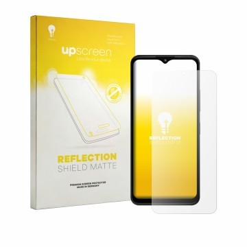 Vorderseite einer Produktverpackung mit dem Markenlogo upscreen. Daneben ist das Gerät HMD Arc mit dem zugehörigen Displayschu