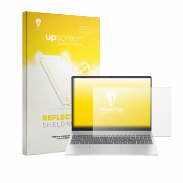 Parte frontale di una confezione del prodotto con il logo del marchio upscreen. Accanto è raffigurato il dispositivo HP Pavili