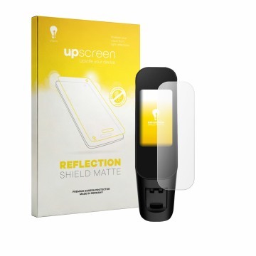 Parte frontale di una confezione del prodotto con il logo del marchio upscreen. Accanto è raffigurato il dispositivo Xiaomi El