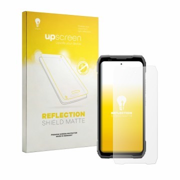 Vorderseite einer Produktverpackung mit dem Markenlogo upscreen. Daneben ist das Gerät Blackview Xplore 6 mit dem zugehörigen 