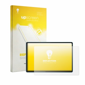 Parte frontal de un envase de producto con el logotipo de la marca upscreen. Al lado se muestra el dispositivo Motorola Moto P
