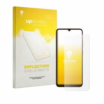 Vorderseite einer Produktverpackung mit dem Markenlogo upscreen. Daneben ist das Gerät Doogee Note 57 Lite mit dem zugehörigen