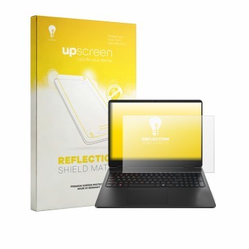 Parte frontale di una confezione del prodotto con il logo del marchio upscreen. Accanto è raffigurato il dispositivo HP HyperX