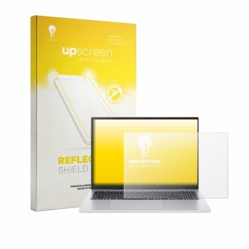 Parte frontale di una confezione del prodotto con il logo del marchio upscreen. Accanto è raffigurato il dispositivo Acer Aspi