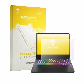 Parte frontale di una confezione del prodotto con il logo del marchio upscreen. Accanto è raffigurato il dispositivo HP HyperX
