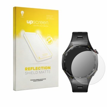 Vorderseite einer Produktverpackung mit dem Markenlogo upscreen. Daneben ist das Gerät Huawei Watch GT 7 Pro mit dem zugehörig
