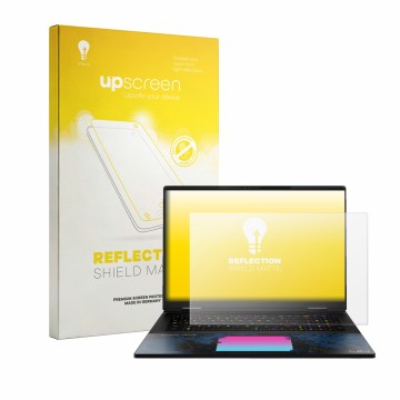 Vorderseite einer Produktverpackung mit dem Markenlogo upscreen. Daneben ist das Gerät MSI Titan 18 HX Dragon Edition Draco Ep