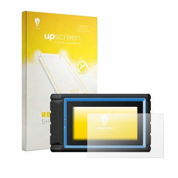 Vorderseite einer Produktverpackung mit dem Markenlogo upscreen. Daneben ist das Gerät Topdon VeriDiag X800 BT mit dem zugehör
