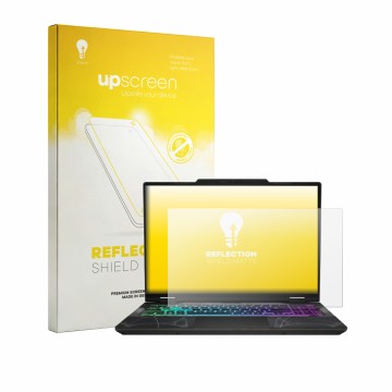 Vorderseite einer Produktverpackung mit dem Markenlogo upscreen. Daneben ist das Gerät MSI Cyborg 15 B13W mit dem zugehörigen 