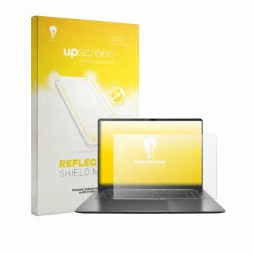 Face avant d’un emballage produit avec le logo de la marque upscreen. À côté, l’appareil ASUS Vivobook S16 S5652 est représent
