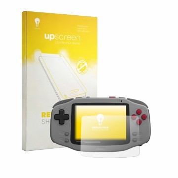 Front side of a product packaging with the brand logo upscreen. Next to it is the device AYANEO KONKR Pocket Advance shown wit