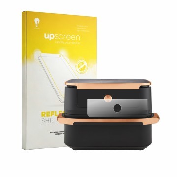 Face avant d’un emballage produit avec le logo de la marque upscreen. À côté, l’appareil Ninja Foodi FlexDrawer AF500EUCP est 