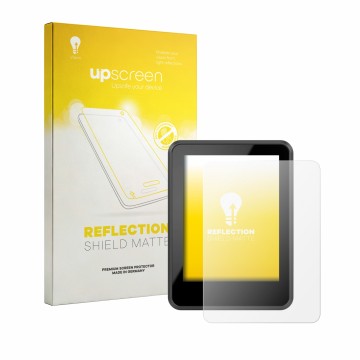 Parte frontal de un envase de producto con el logotipo de la marca upscreen. Al lado se muestra el dispositivo Bosch Intuvia 2