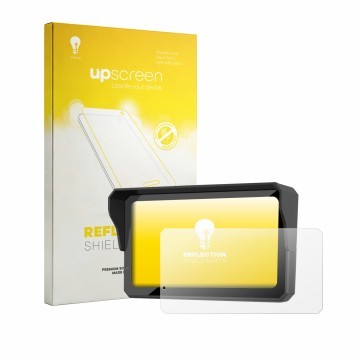 Face avant d’un emballage produit avec le logo de la marque upscreen. À côté, l’appareil Carpuride W602 Pro 6.25