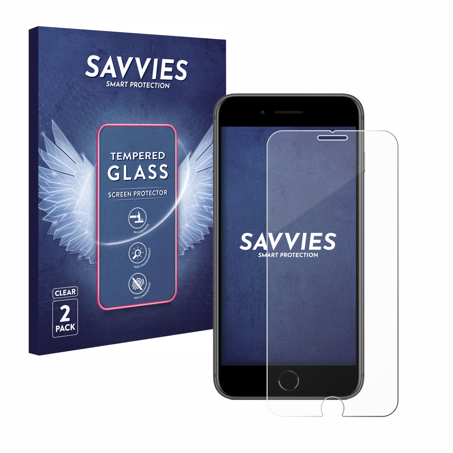 2x Savvies HD33 čiré tvrzené sklo pro Apple iPhone 8 Plus
