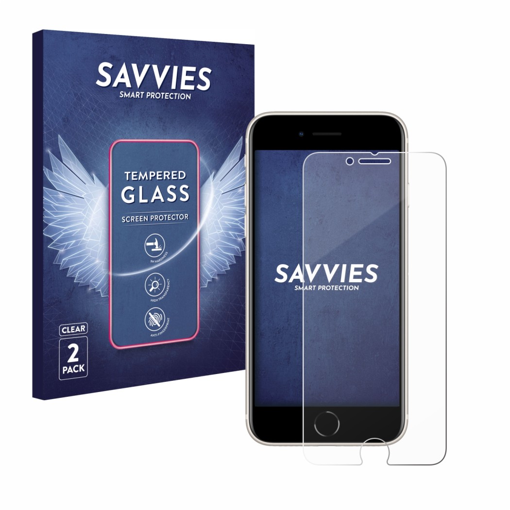 2x Savvies Xtreme Glass HD33 Clear Protector de pantalla de cristal templado  para Apple iPhone SE 3 2022