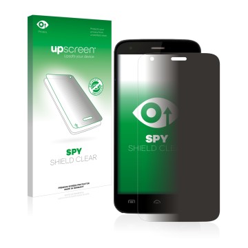 Front side of a product packaging with the brand logo upscreen. Next to it is the device Doogee Valencia 2 Y100 shown with the