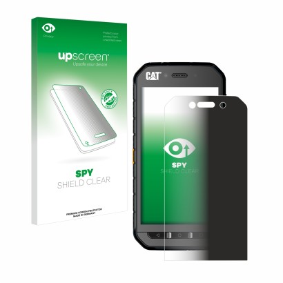 Parte frontale di una confezione del prodotto con il logo del marchio upscreen. Accanto è raffigurato il dispositivo Caterpill