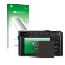 Vorderseite einer Produktverpackung mit dem Markenlogo upscreen. Daneben ist das Gerät Panasonic Lumix DC-TZ202 mit dem zugehö