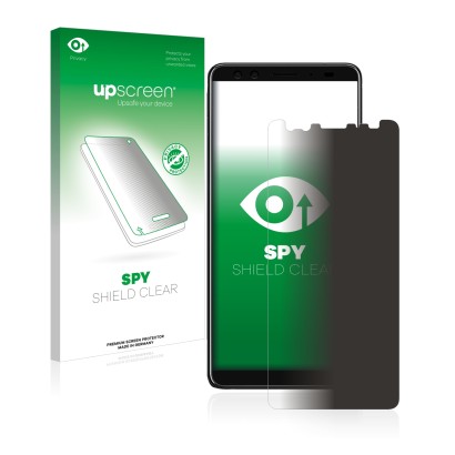 Parte frontale di una confezione del prodotto con il logo del marchio upscreen. Accanto è raffigurato il dispositivo HTC U12 P