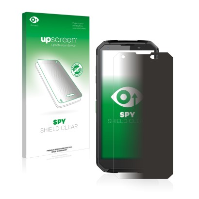 Parte frontale di una confezione del prodotto con il logo del marchio upscreen. Accanto è raffigurato il dispositivo Blackview