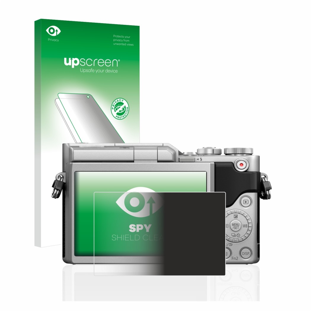 Front side of a product packaging with the brand logo upscreen. Next to it is the device Panasonic Lumix DC-GX880 shown with t