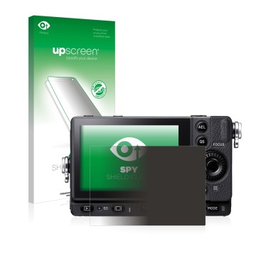 Face avant d’un emballage produit avec le logo de la marque upscreen. À côté, l’appareil Sigma FP est représenté avec la prote