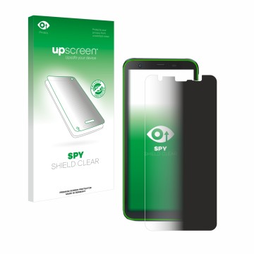 Face avant d’un emballage produit avec le logo de la marque upscreen. À côté, l’appareil Blackview BV6300 Pro est représenté a