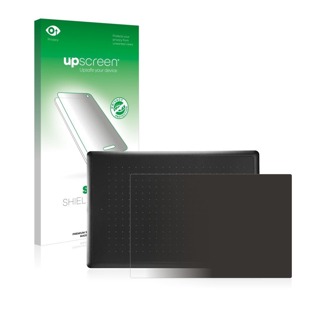 Front side of a product packaging with the brand logo upscreen. Next to it is the device Wacom One Medium shown with the corre