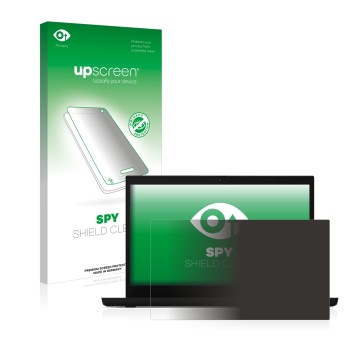 Vorderseite einer Produktverpackung mit dem Markenlogo upscreen. Daneben ist das Gerät Lenovo ThinkPad L15 mit dem zugehörigen