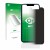 Vorderseite einer Produktverpackung mit dem Markenlogo upscreen. Daneben ist das Gerät Apple iPhone 13 mini mit dem zugehörige