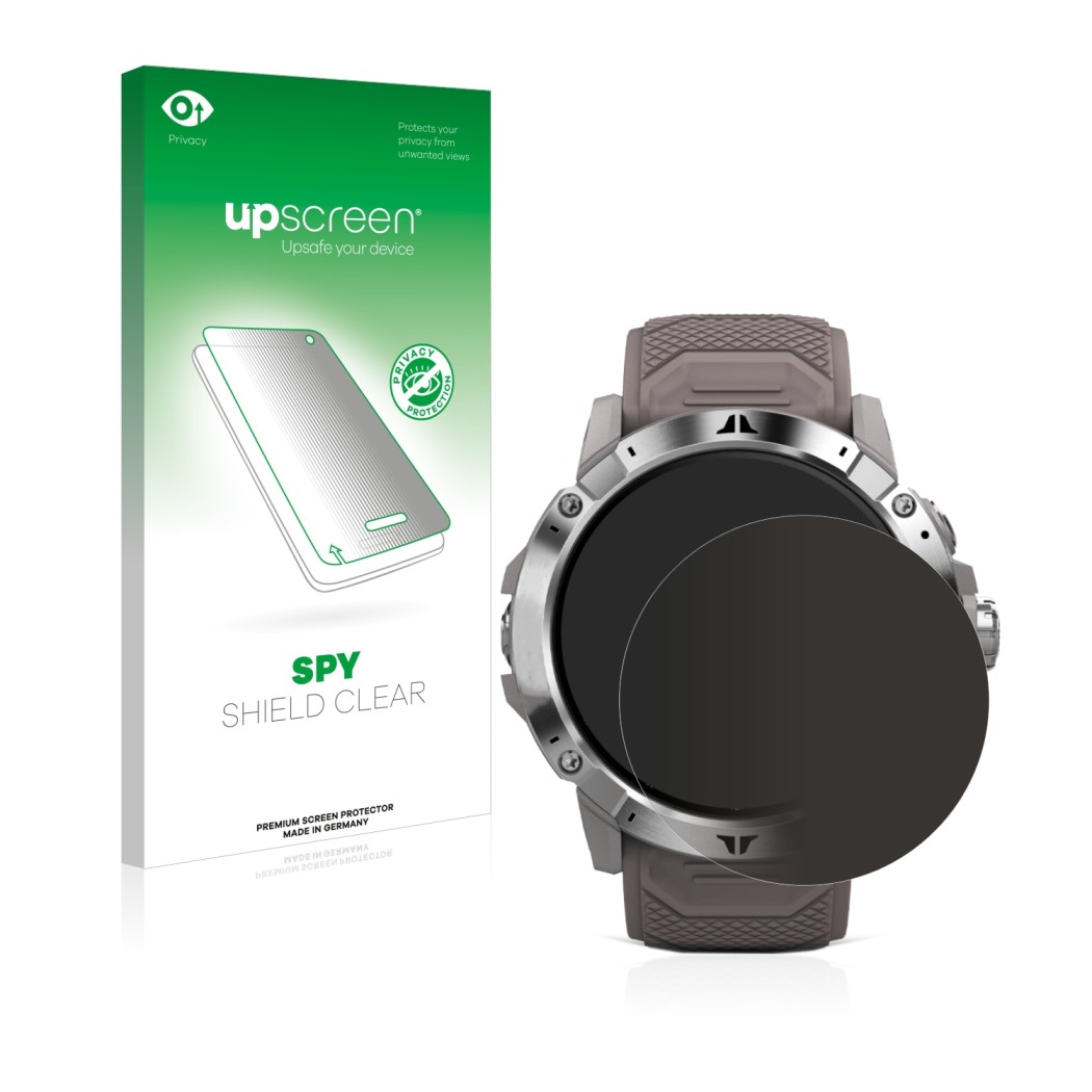 Vorderseite einer Produktverpackung mit dem Markenlogo upscreen. Daneben ist das Gerät Coros Vertix 2 mit dem zugehörigen Disp