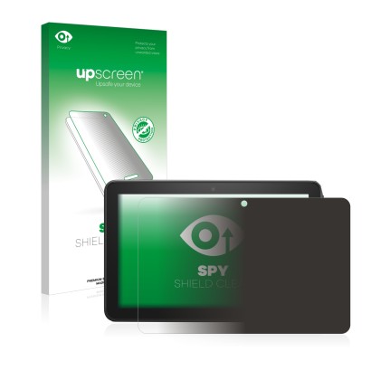 Face avant d’un emballage produit avec le logo de la marque upscreen. À côté, l’appareil Amazon Fire 7 2022 est représenté ave