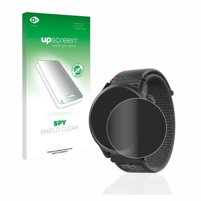 Vorderseite einer Produktverpackung mit dem Markenlogo upscreen. Daneben ist das Gerät Coros Apex 2 mit dem zugehörigen Displa