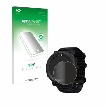 Vorderseite einer Produktverpackung mit dem Markenlogo upscreen. Daneben ist das Gerät Suunto Core Alpha mit dem zugehörigen D