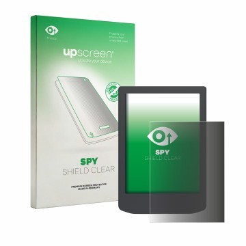 Parte frontale di una confezione del prodotto con il logo del marchio upscreen. Accanto è raffigurato il dispositivo PocketBoo